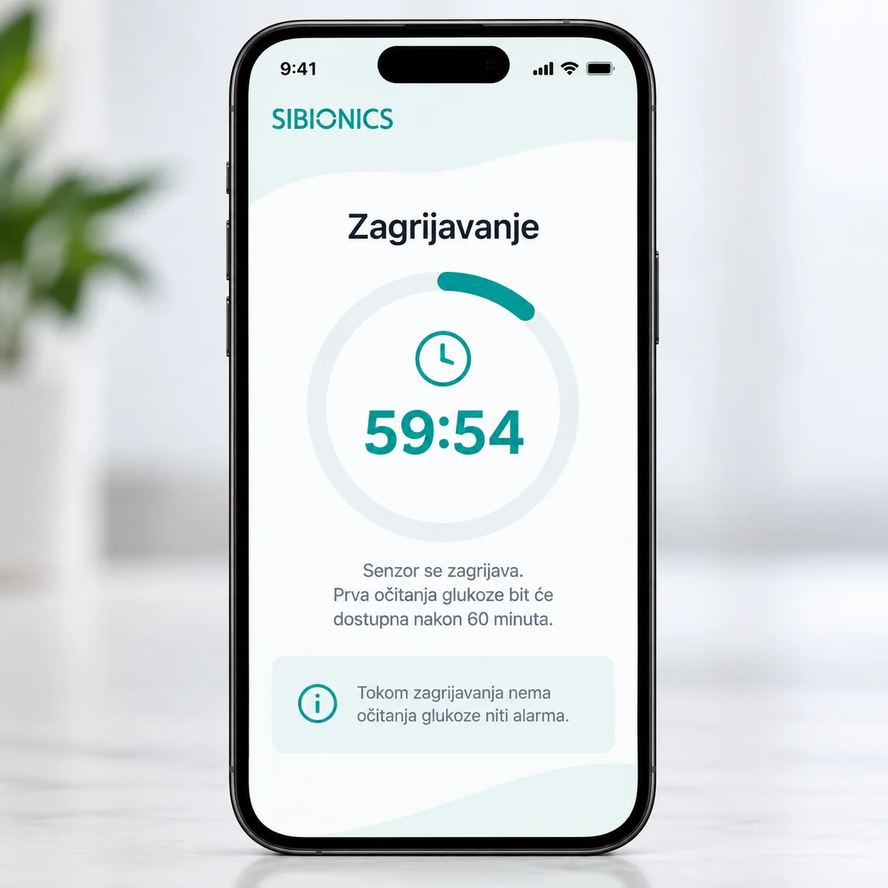Zagrijavanje SIBIONICS GS1 senzora